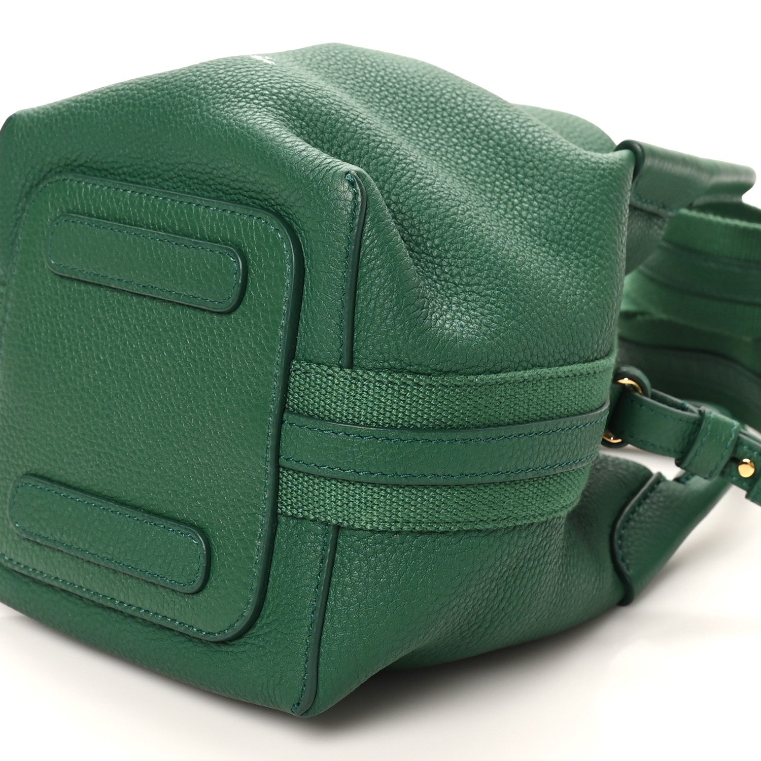 Grained Calfskin Micro Bale Bag Forest Leaves