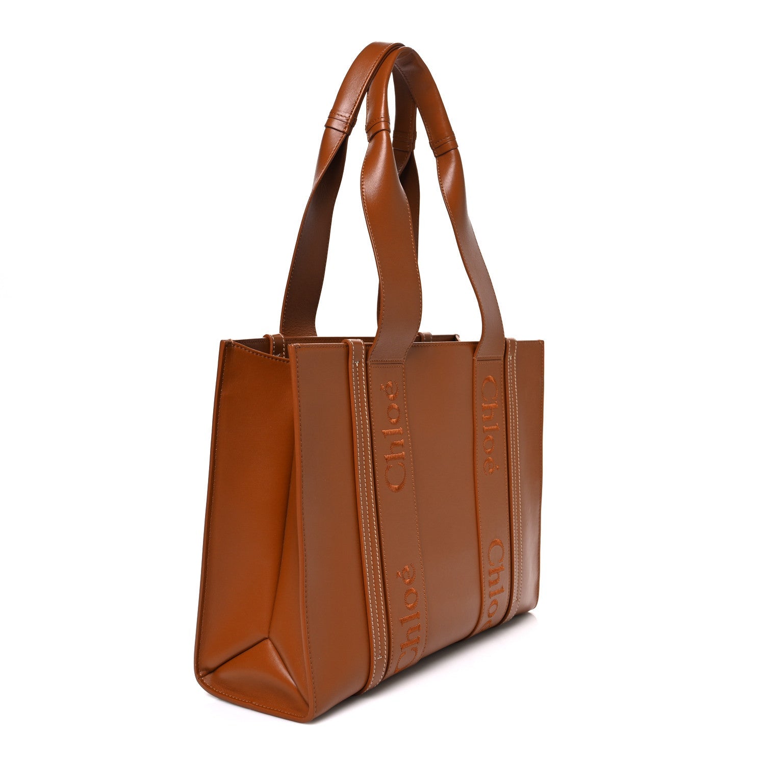 Calfskin Medium Woody Tote Caramel
