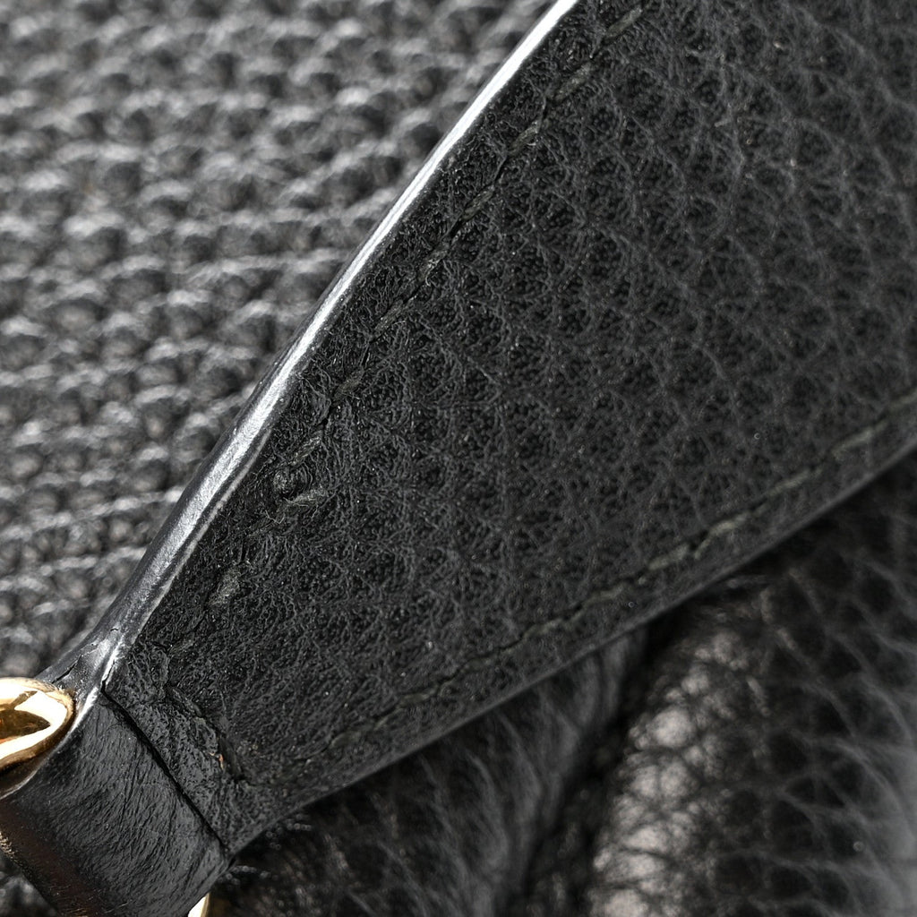 Pebbled Calfskin Medium Soho Chain Shoulder Bag Black
