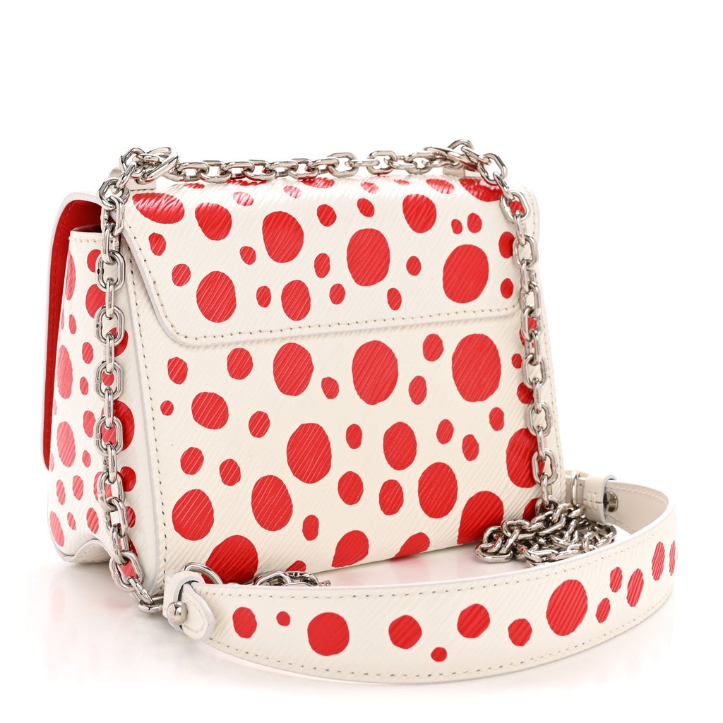 LV X YK Epi Infinity Dots Twist Shoulder Bag PM White Red