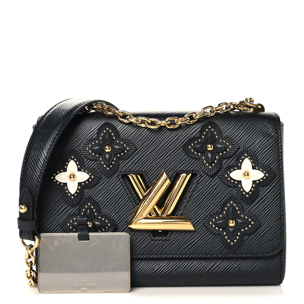 Epi Flowers Twist Shoulder Bag MM  Black