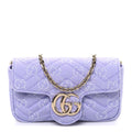 Denim GG Monogram Mini GG Marmont Shoulder Bag Light Purple