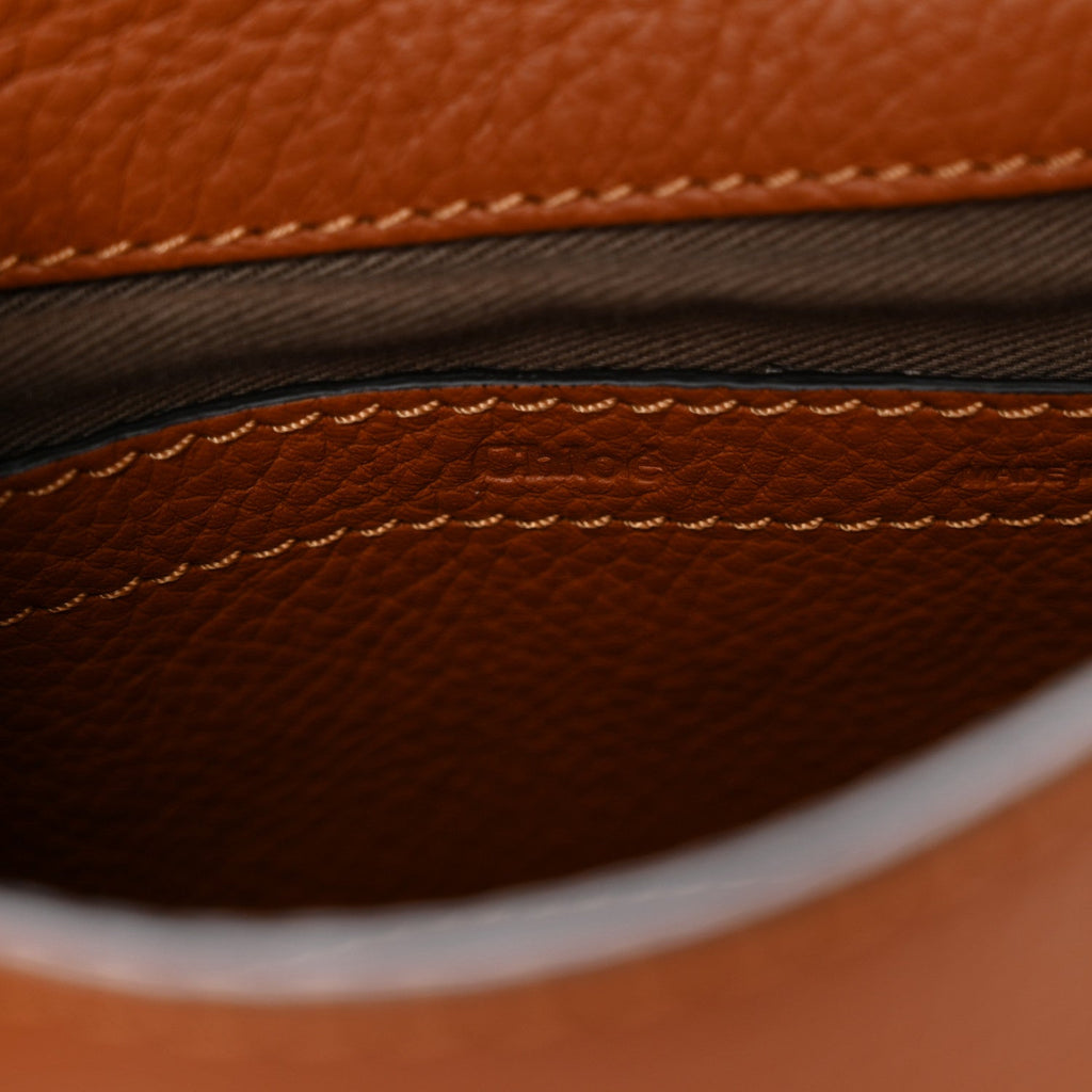 Grained Calfskin Small Marcie Saddle Bag Tan