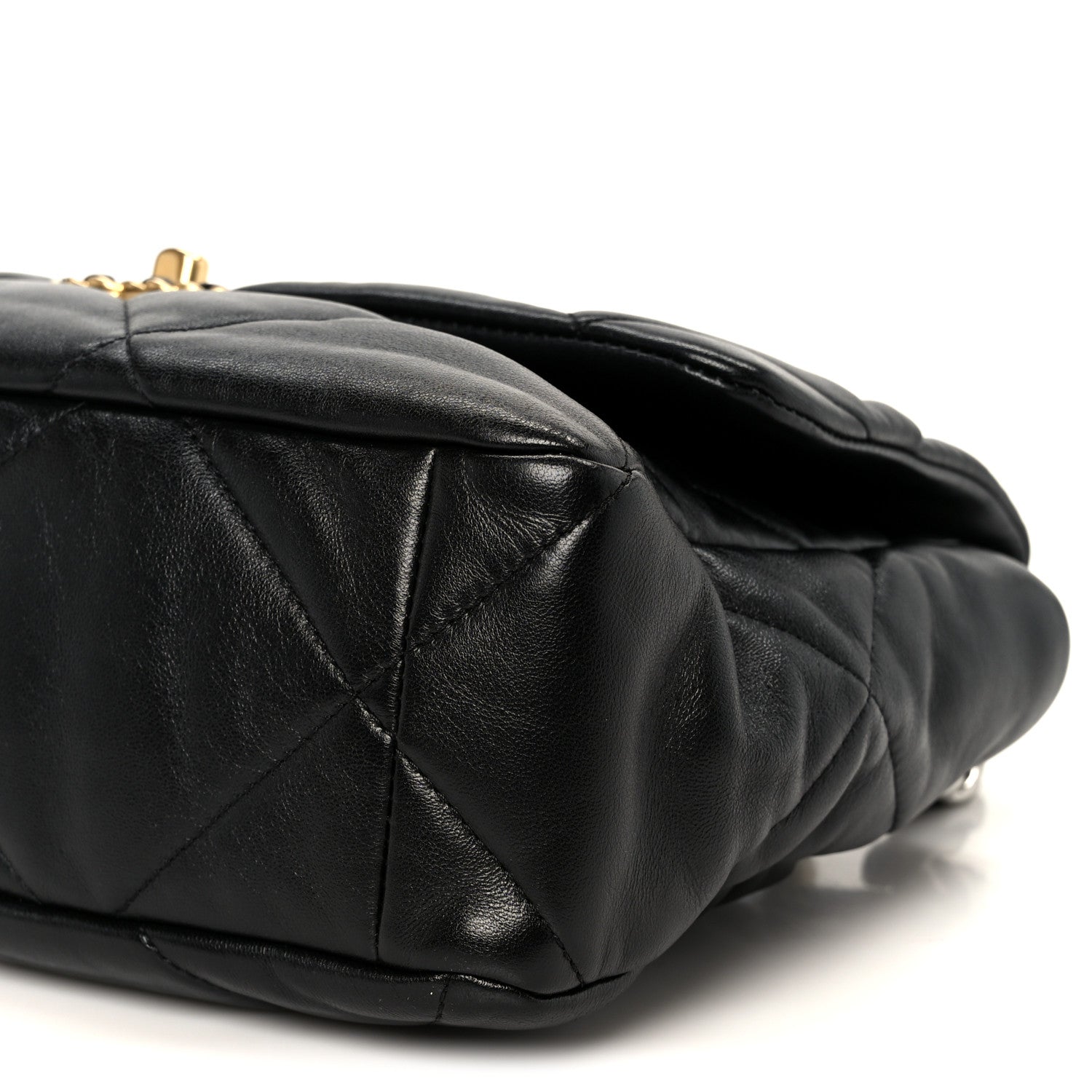 Goatskin Quilted Large Chanel 19 Flap Black