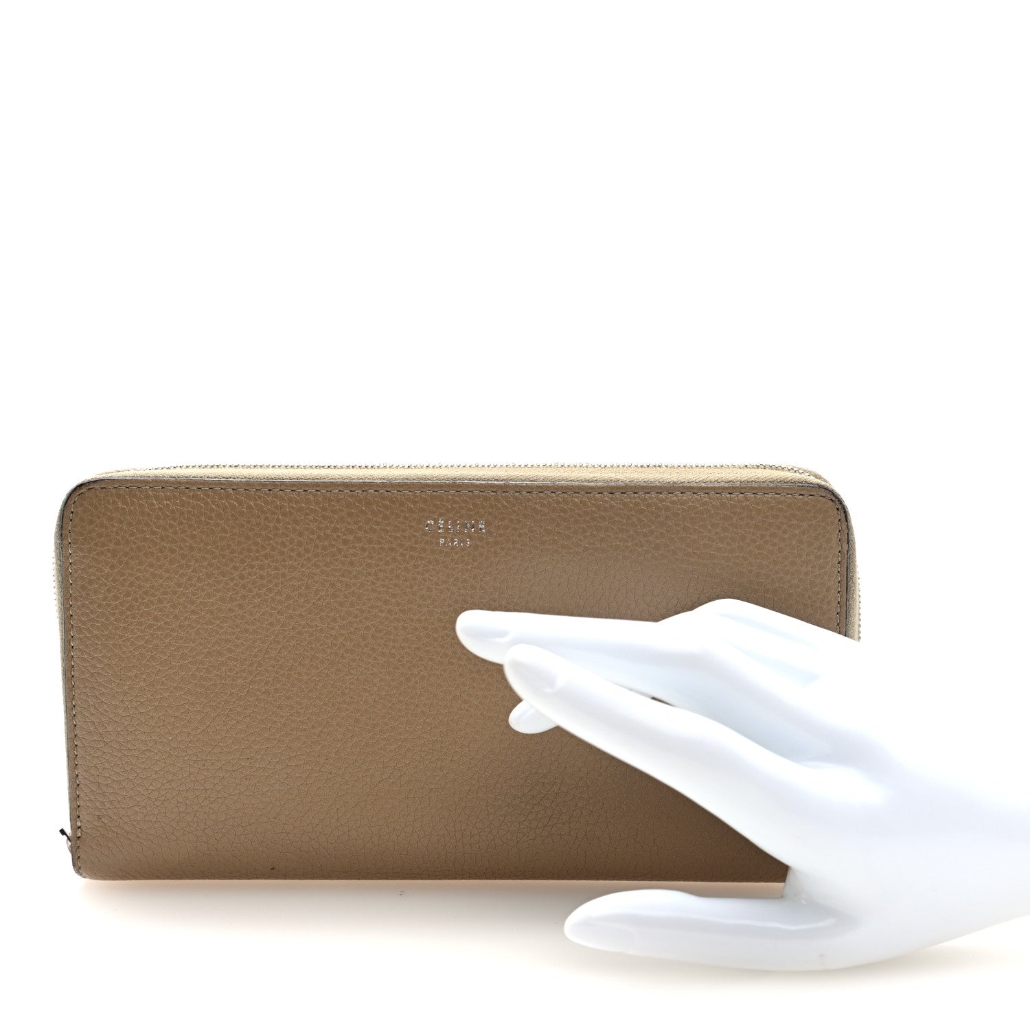 Grained Calfskin Large Zip Around Multifunction Wallet Dune