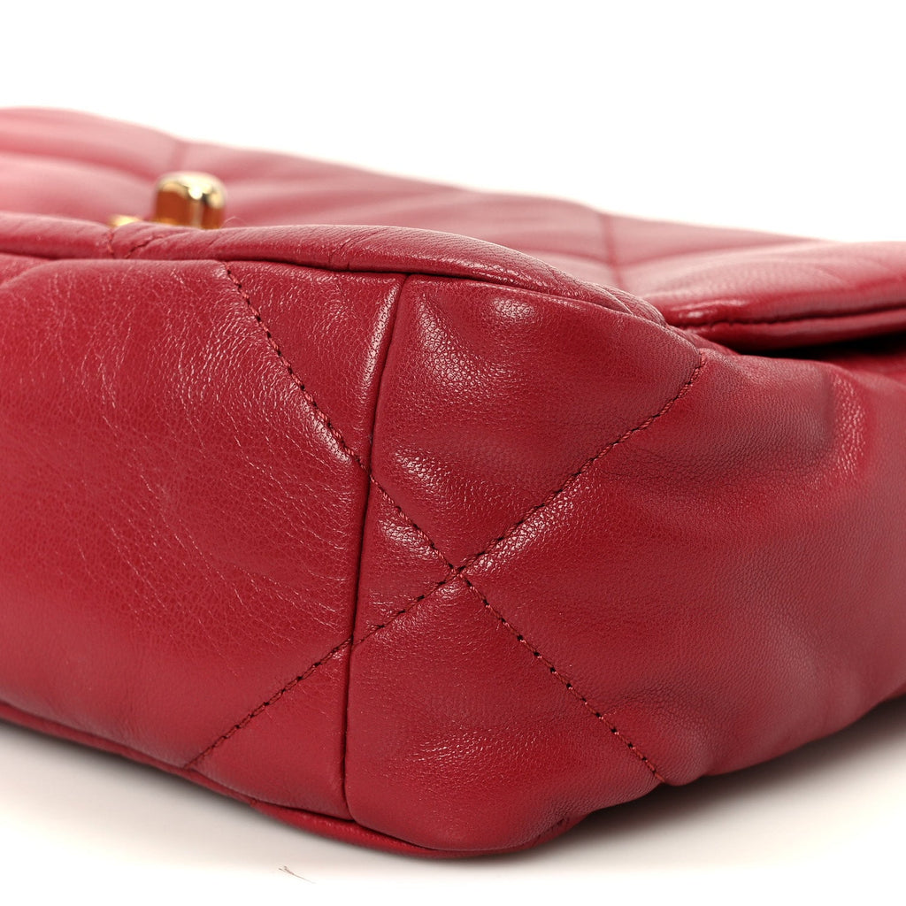 Goatskin Quilted Medium Chanel 19 Flap Red