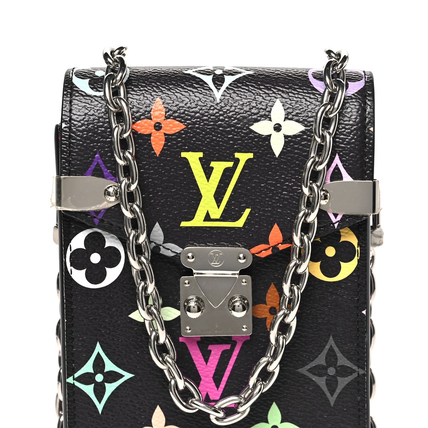 LV X TM Monogram Multicolor Phone Pouch Metis Black