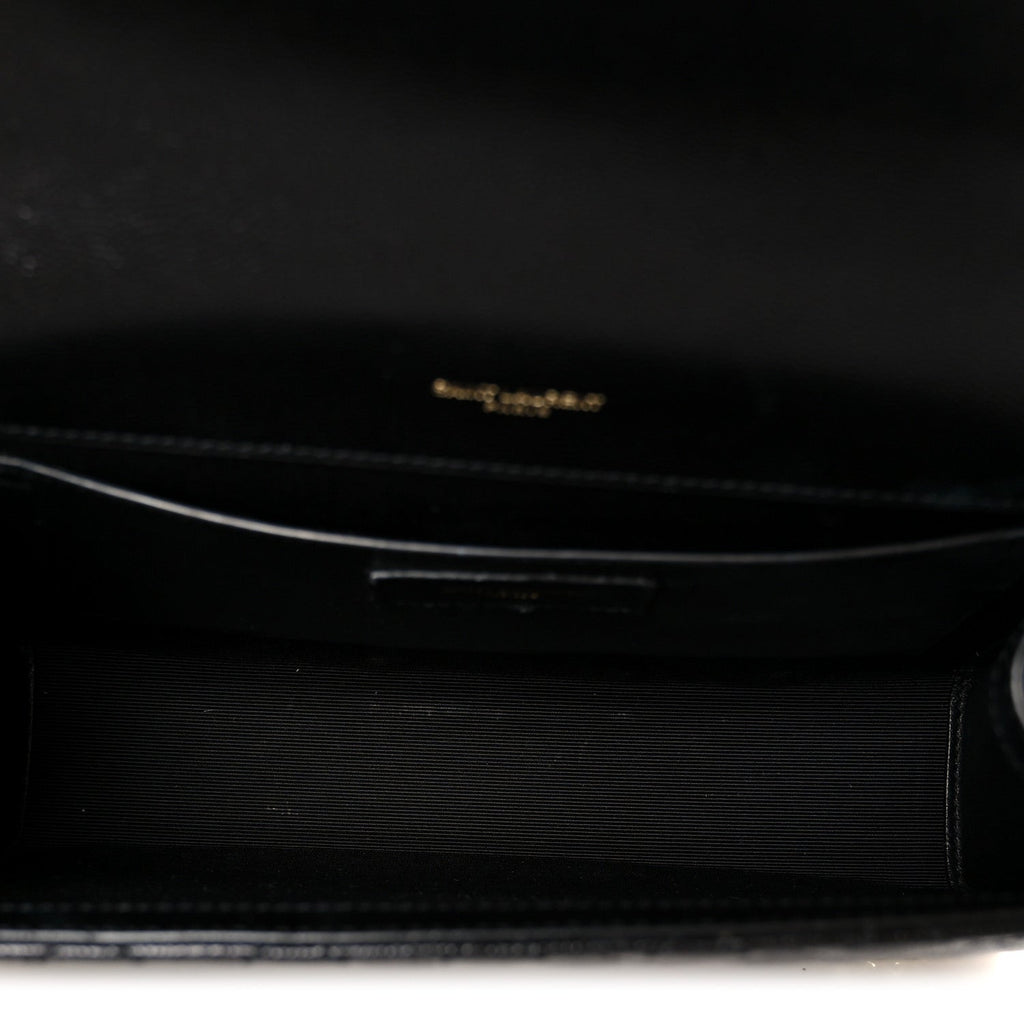 Grain De Poudre Textured Mixed Matelasse Triquilt Medium Monogram Satchel Black