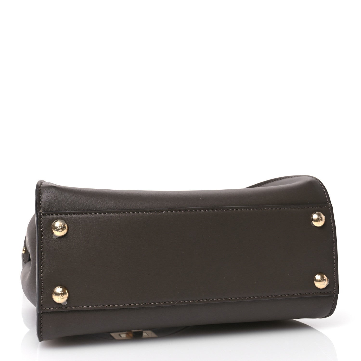 Vitello Seta Suede FF Mini Peekaboo Iconic Satchel  Chocolate Sigaro Marrone