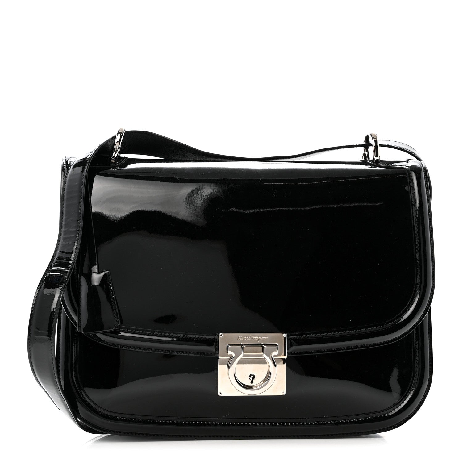 Patent Jody Shoulder Bag Black