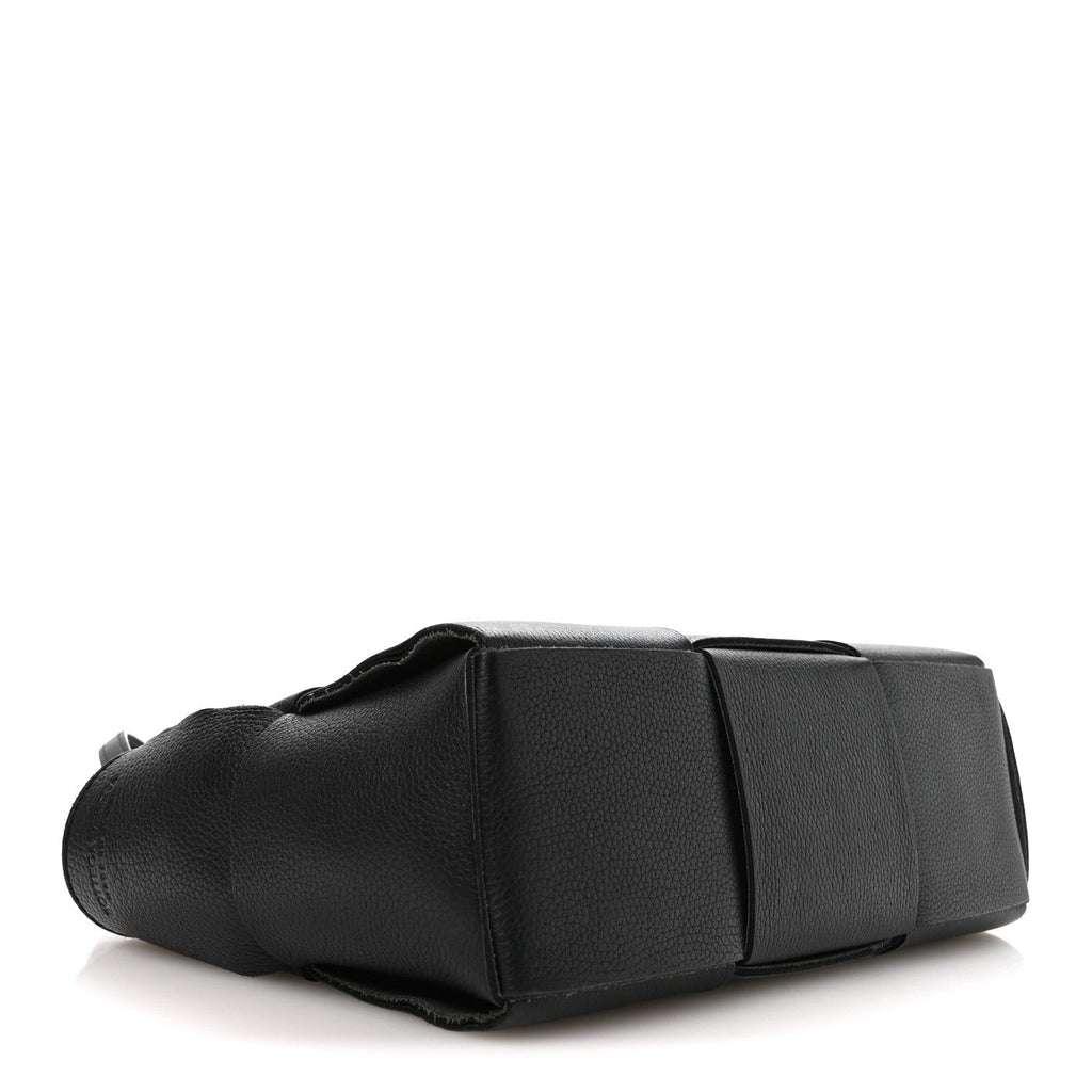 Grained Calfskin Maxi Intrecciato Mini Arco Tote Black