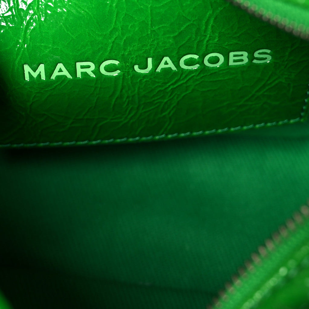 Shiny Crinkled Calfskin Mini The Tote Bag Fern Green
