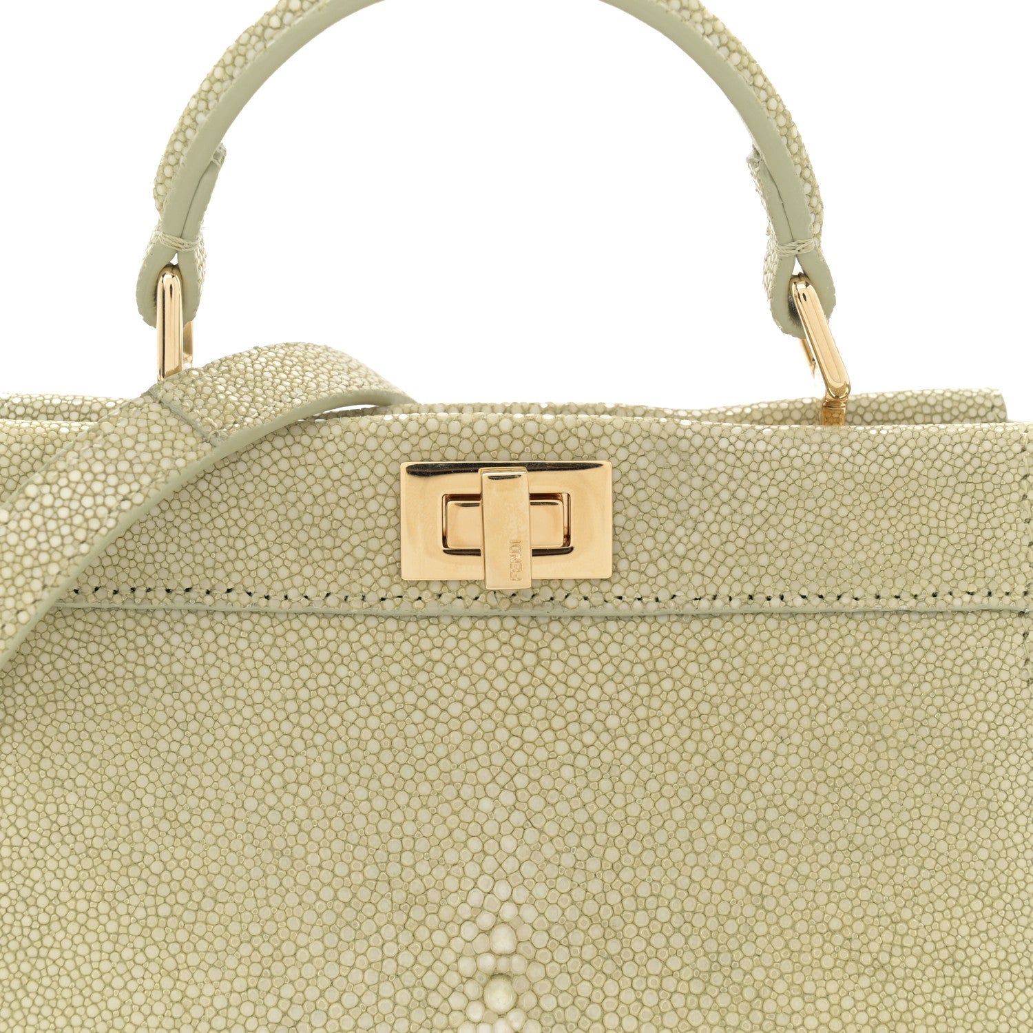 Stingray Shiny Nappa Petite Peekaboo I SEE U Satchel Green