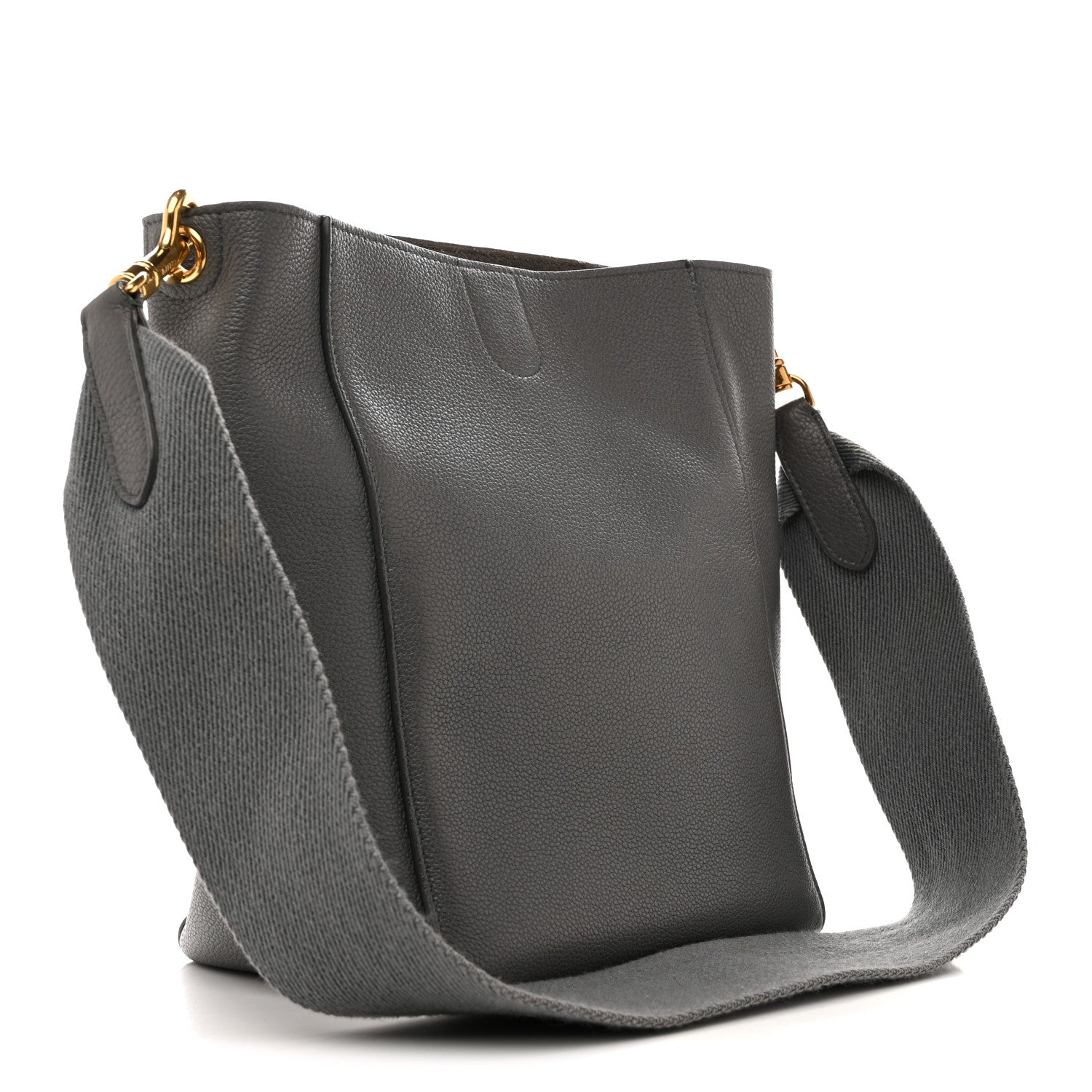 Soft Grained Calfskin Small Sangle Bucket Bag Kohl