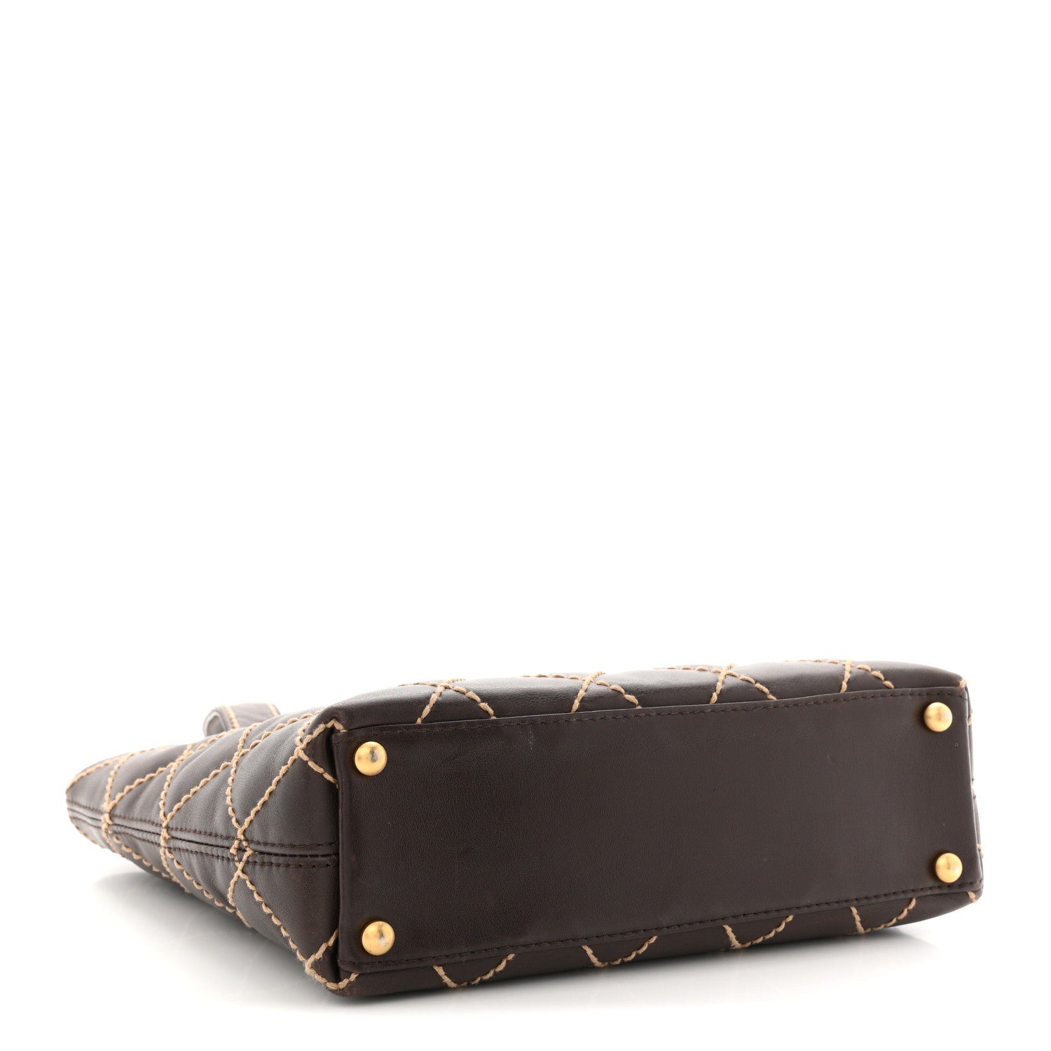 Calfskin Wild Stitch Tote Brown