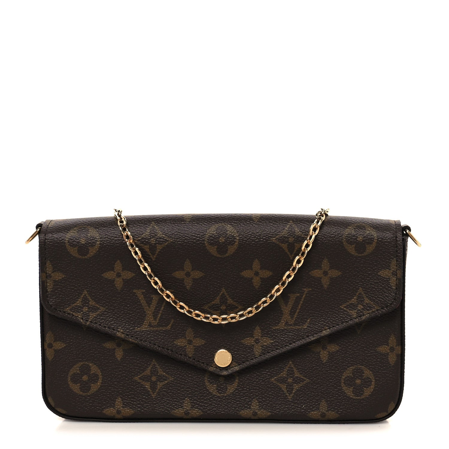 Monogram Pochette Felicie Chain Wallet Fuchsia