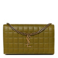 Lambskin Carre Quilted Cassandre Chain Wallet Olive Drab