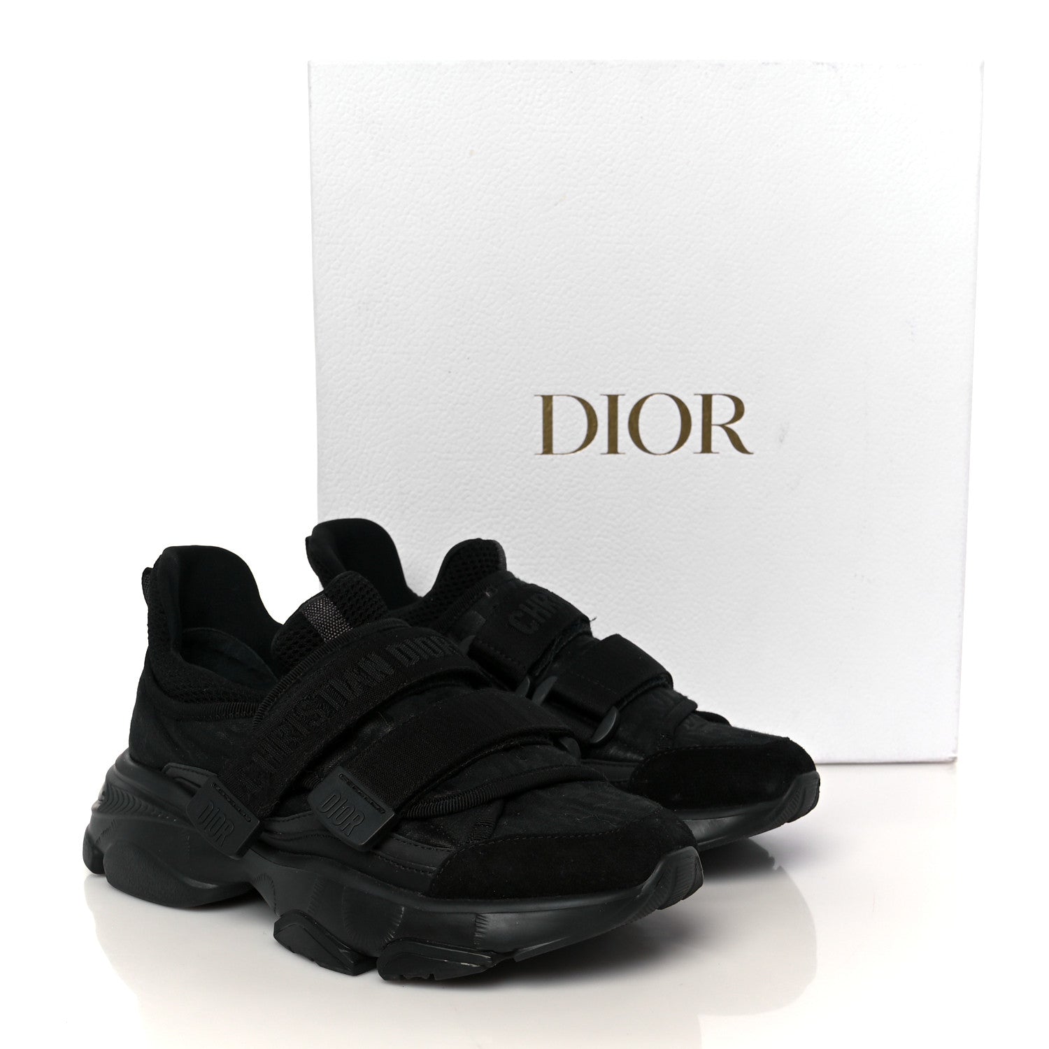 Shiny Oblique Technical Fabric Nylon Womens D-Wander Sneakers 35.5 Black