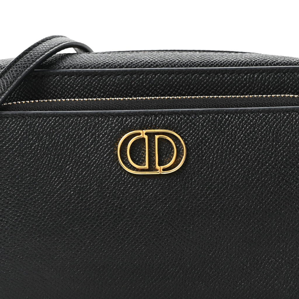 Grained Calfskin Caro Double Pouch Black