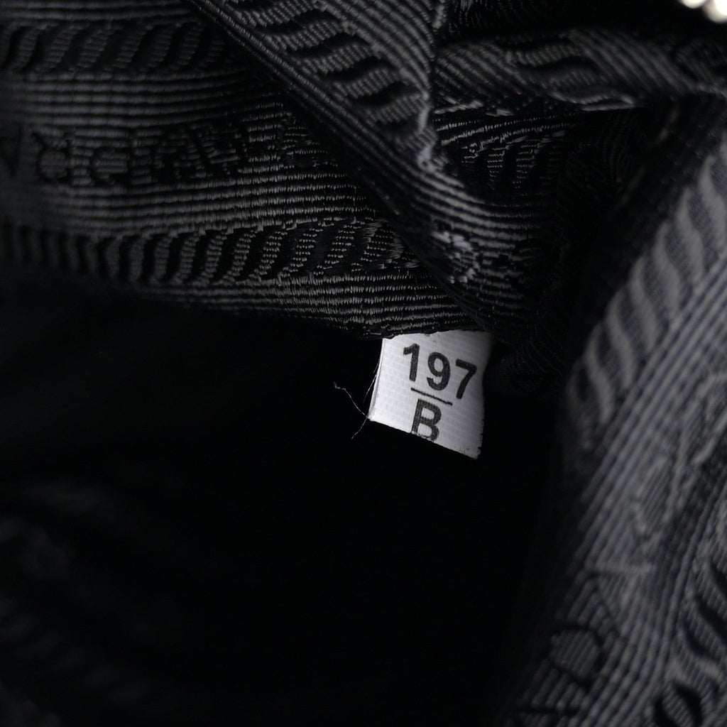 Nylon Tessuto Impuntu Quilted Shoulder Bag Black