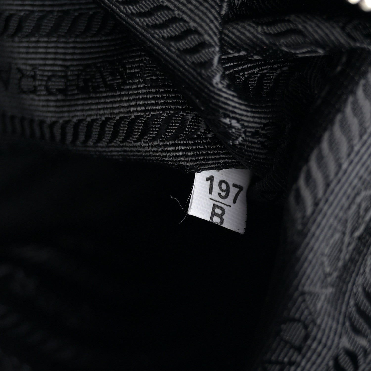 Nylon Tessuto Impuntu Quilted Shoulder Bag Black