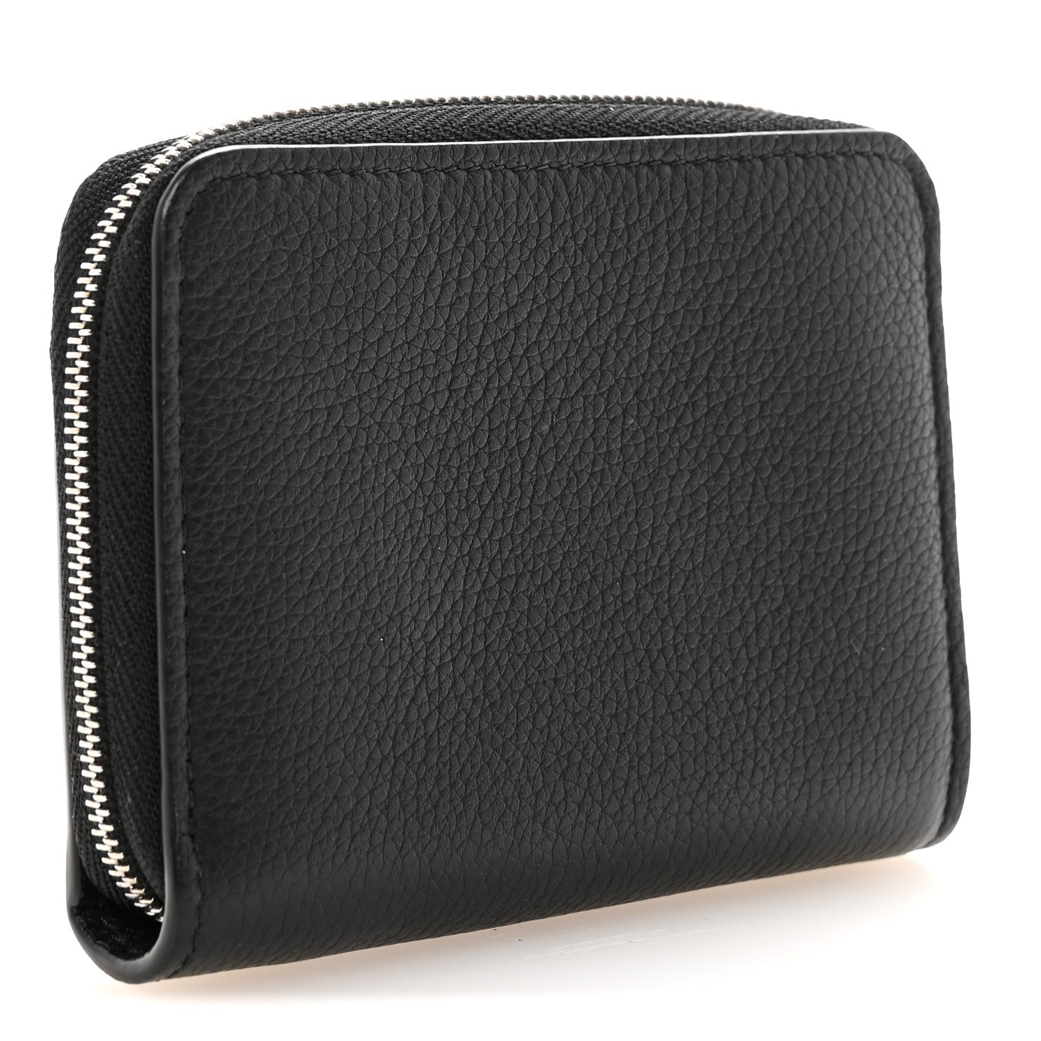 Calfskin Lockme Zippy Coin Purse Black