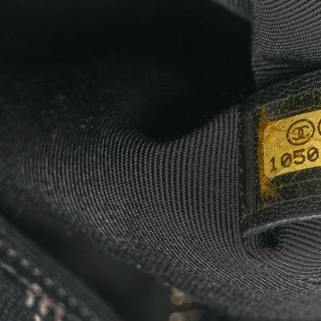Canvas Camellia Flower Tote Black