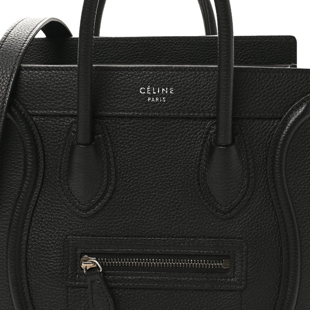 Drummed Calfskin Nano Luggage Black