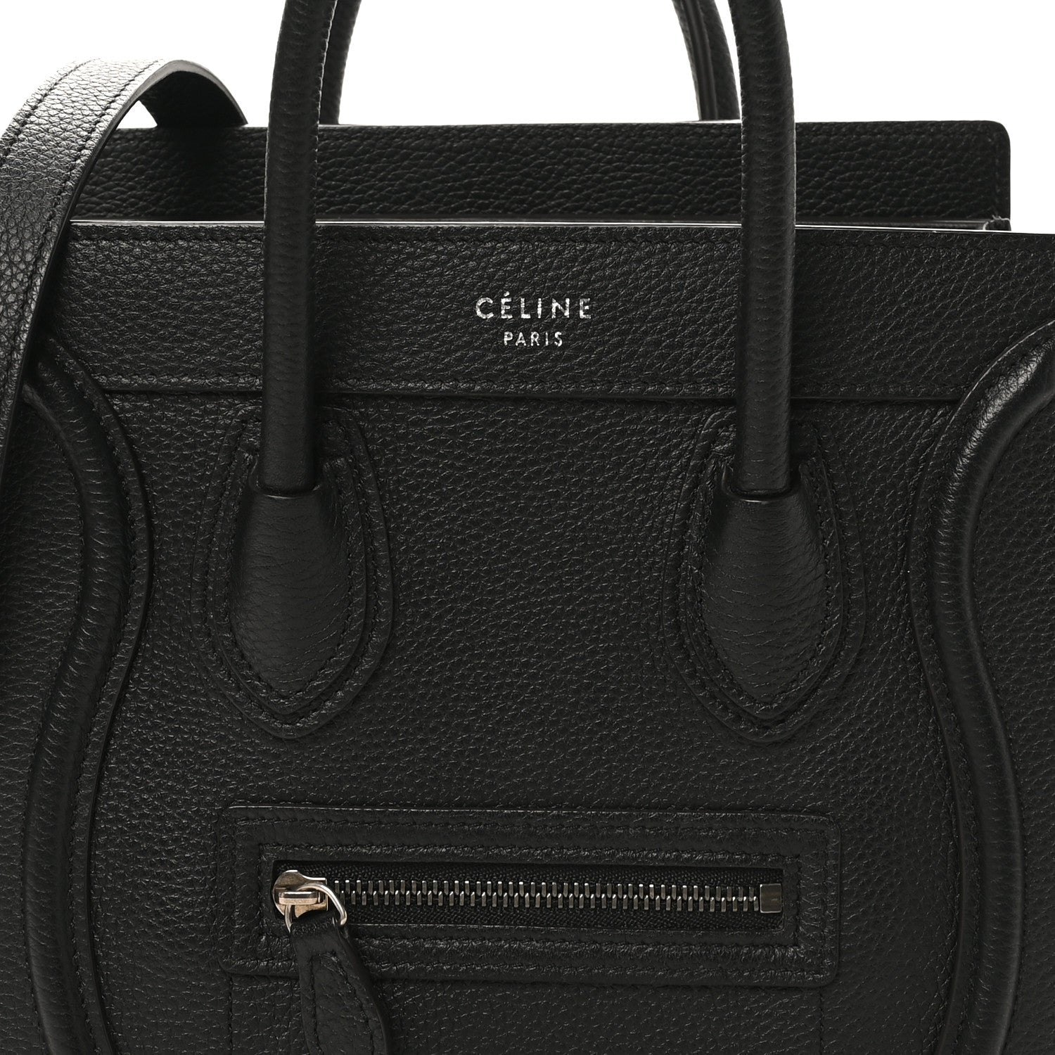 Drummed Calfskin Nano Luggage Black