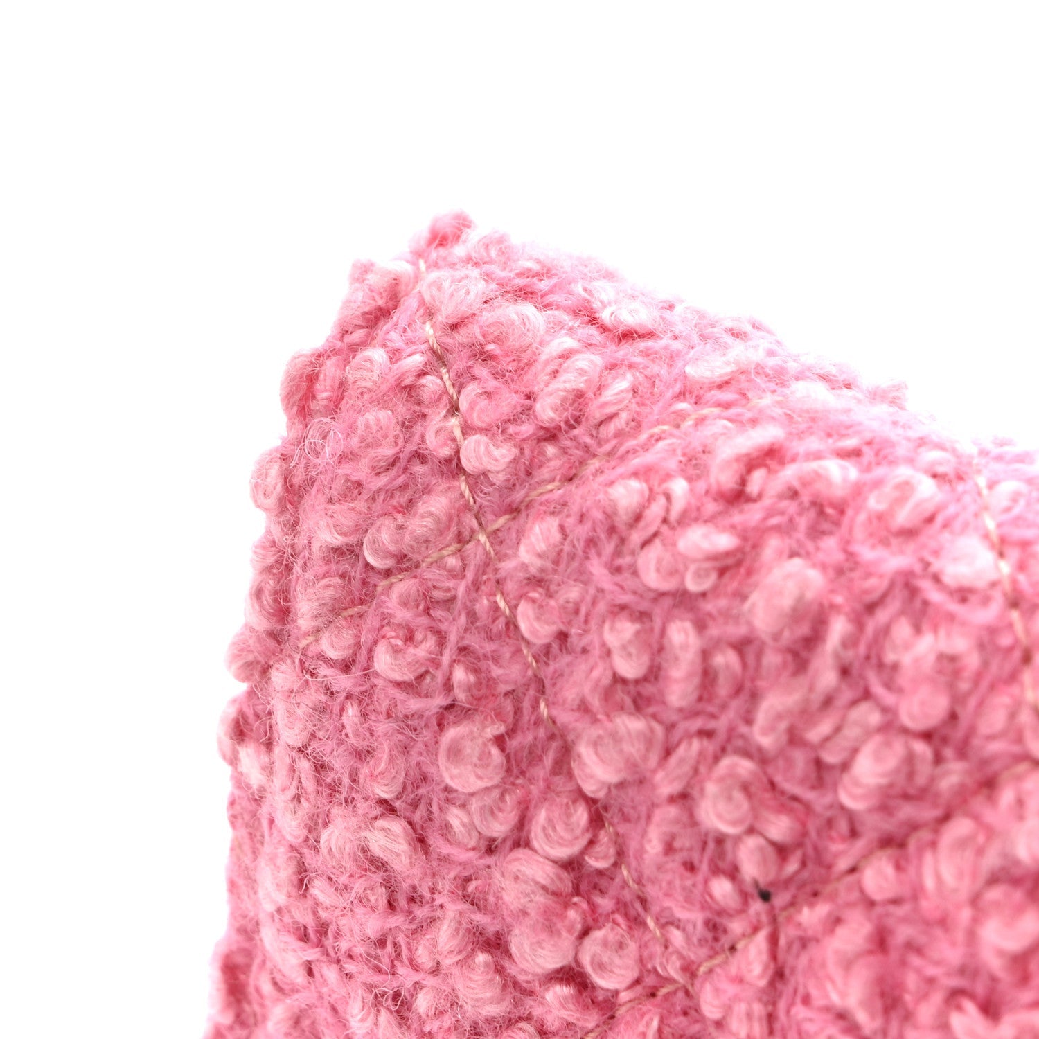 Tweed Quilted Flap Chain Waist Bag Pink