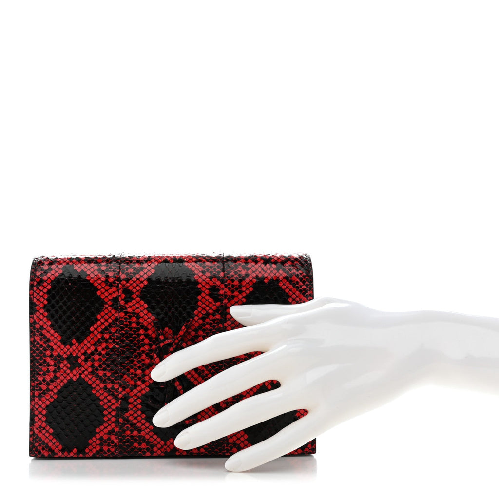 Ayers Monogram Toy Kate Strap Wallet Black Red