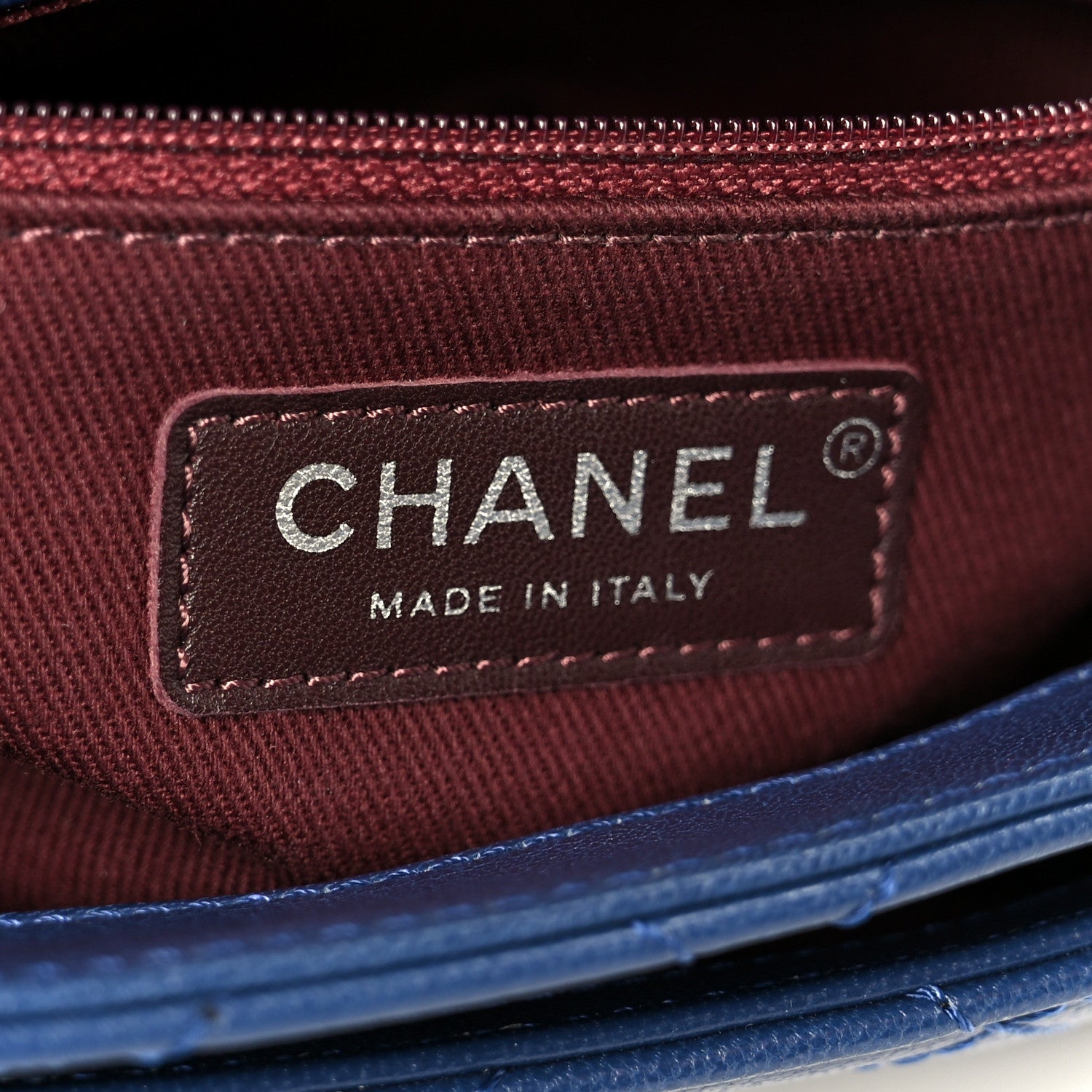 Shiny Goatskin Quilted Small Double Carry Waist Chain Flap Blue
