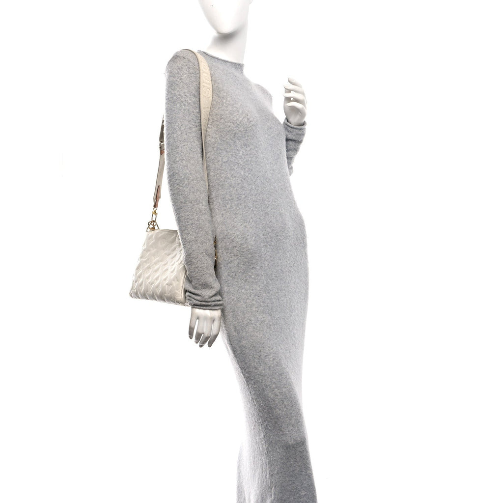 Lambskin Embossed Monogram Coussin PM Beige Cream