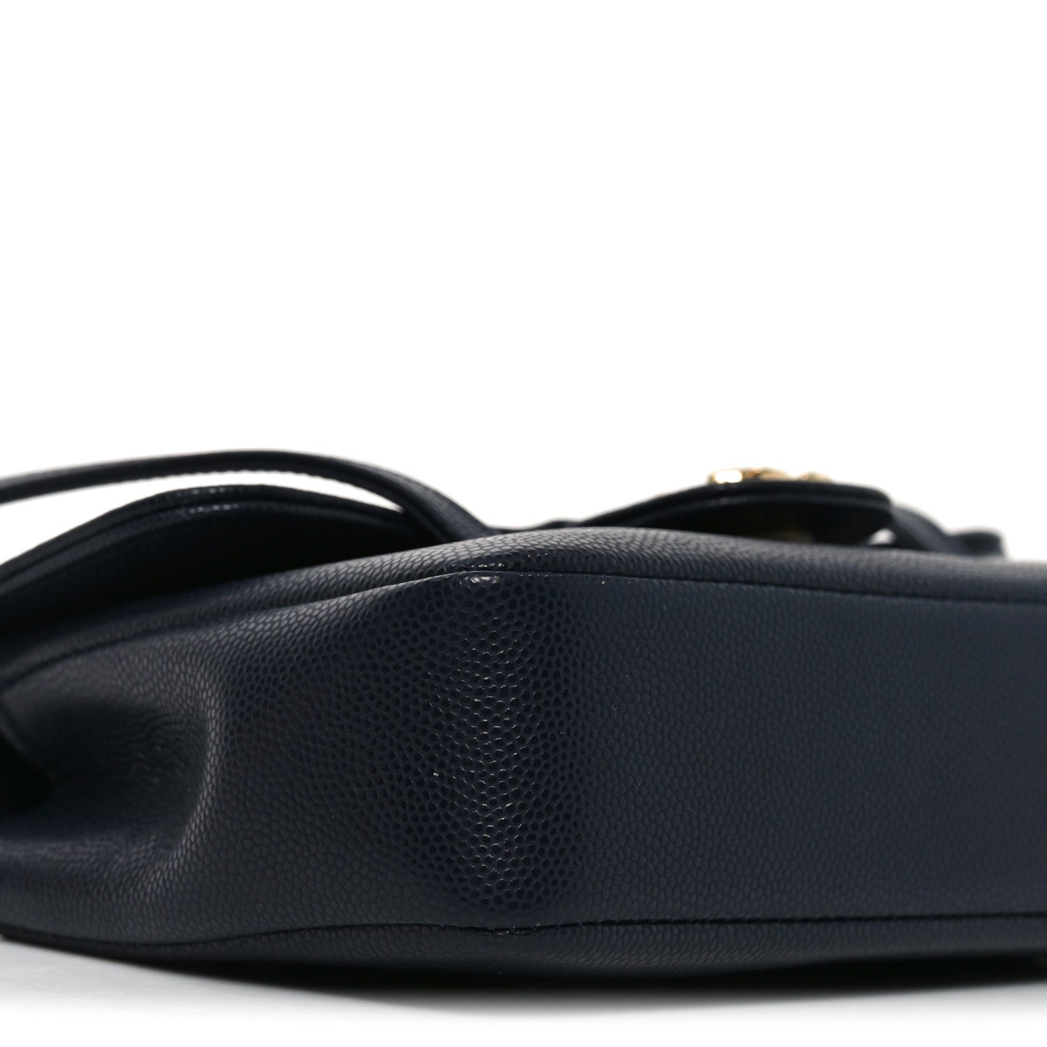 Shiny Caviar Mini Preppy Coco Shoulder Bag Dark Blue
