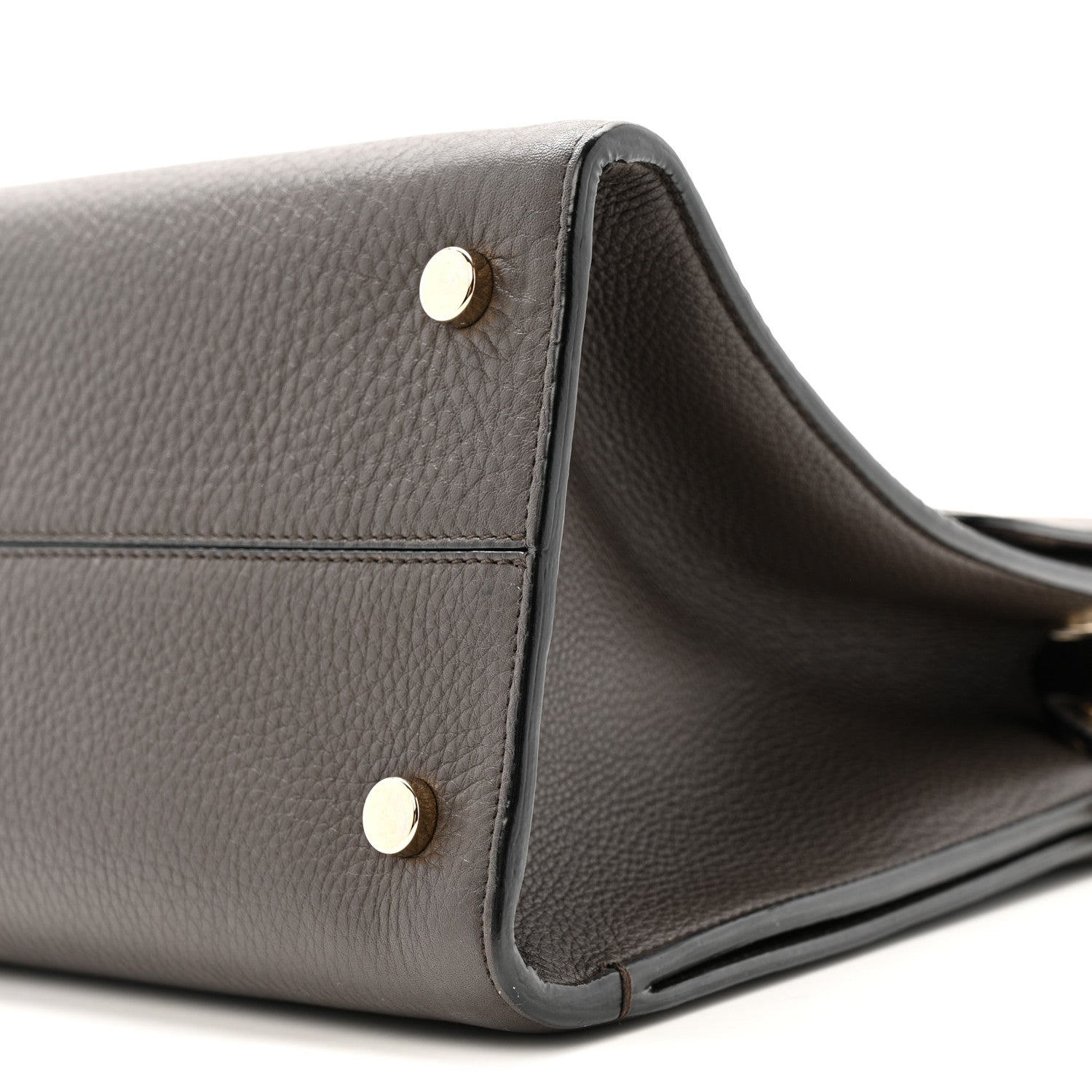 Grained Calfskin Medium Diorever Flap Dark Brown