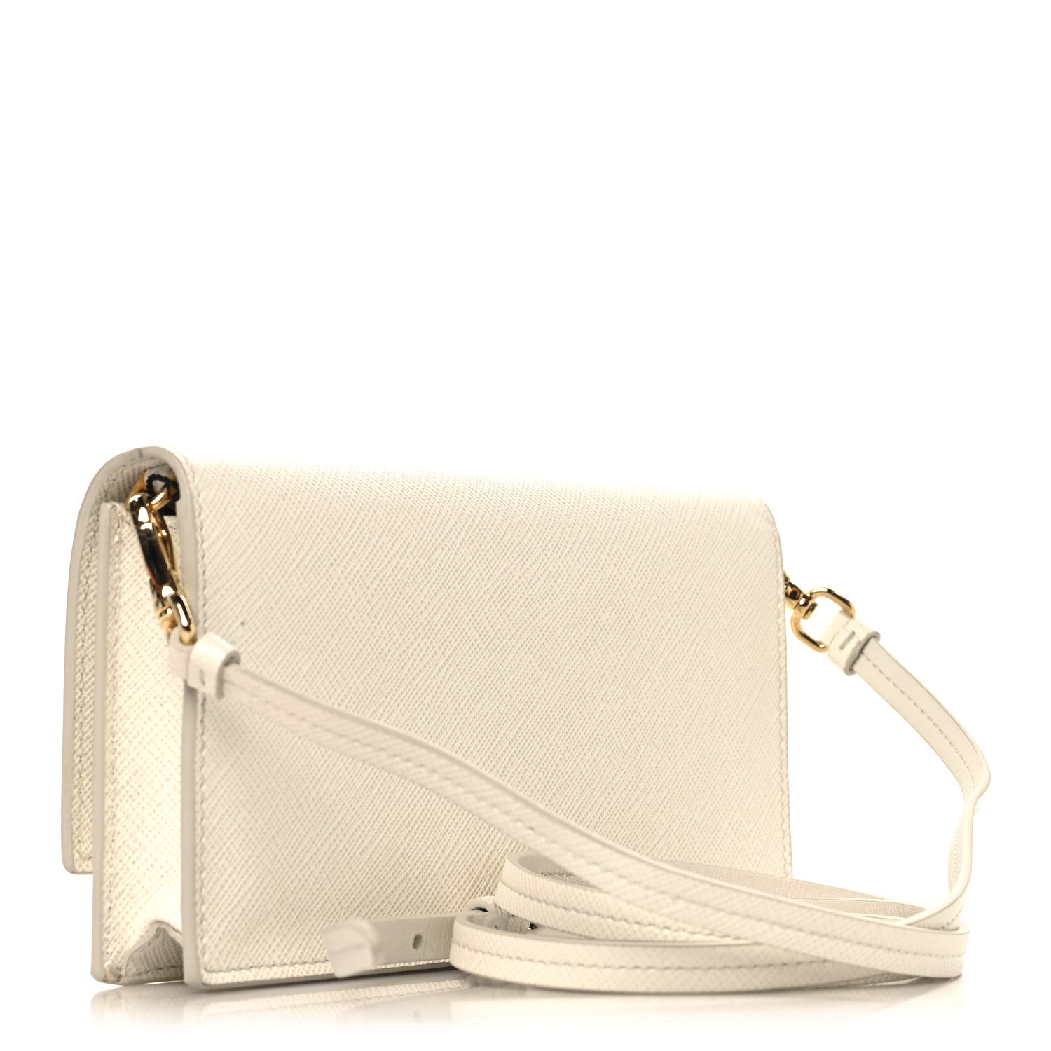 Saffiano Metal Triangle Logo Mini Bag Talco