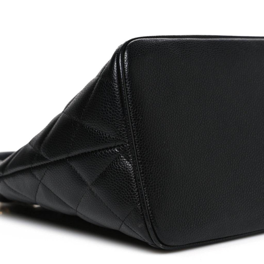 Caviar Quilted Medallion Tote Black