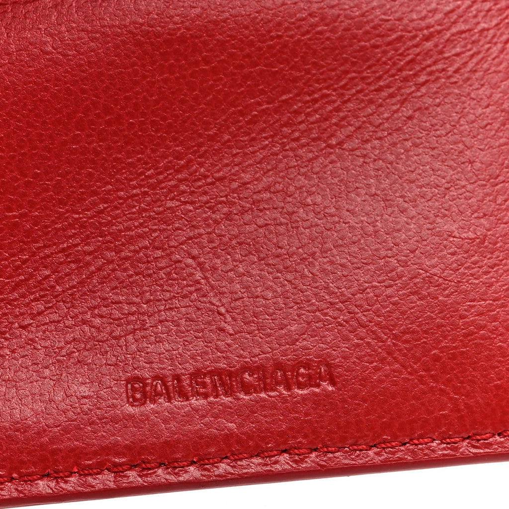 Chevre Gold Hardware City Mini Wallet Red