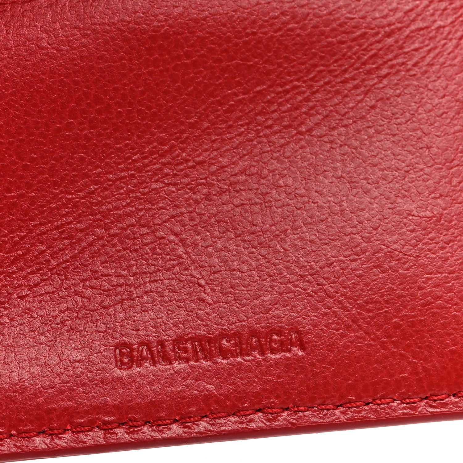 Chevre Gold Hardware City Mini Wallet Red
