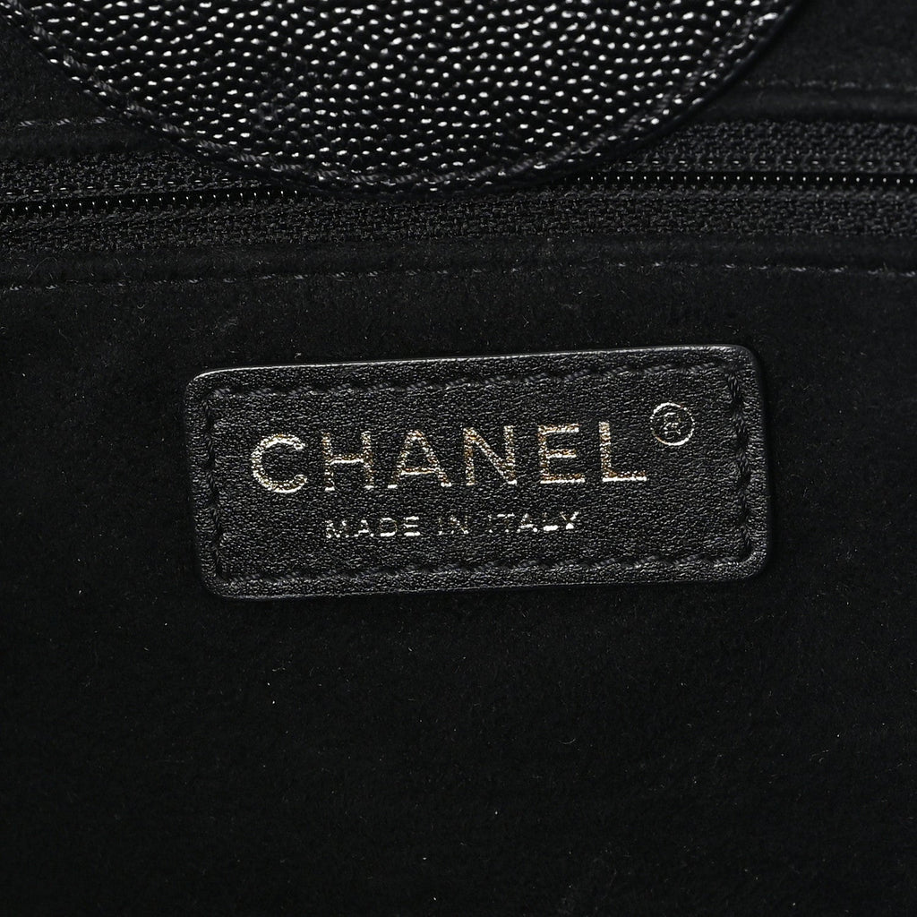 Caviar Medium Studded Deauville Tote Black
