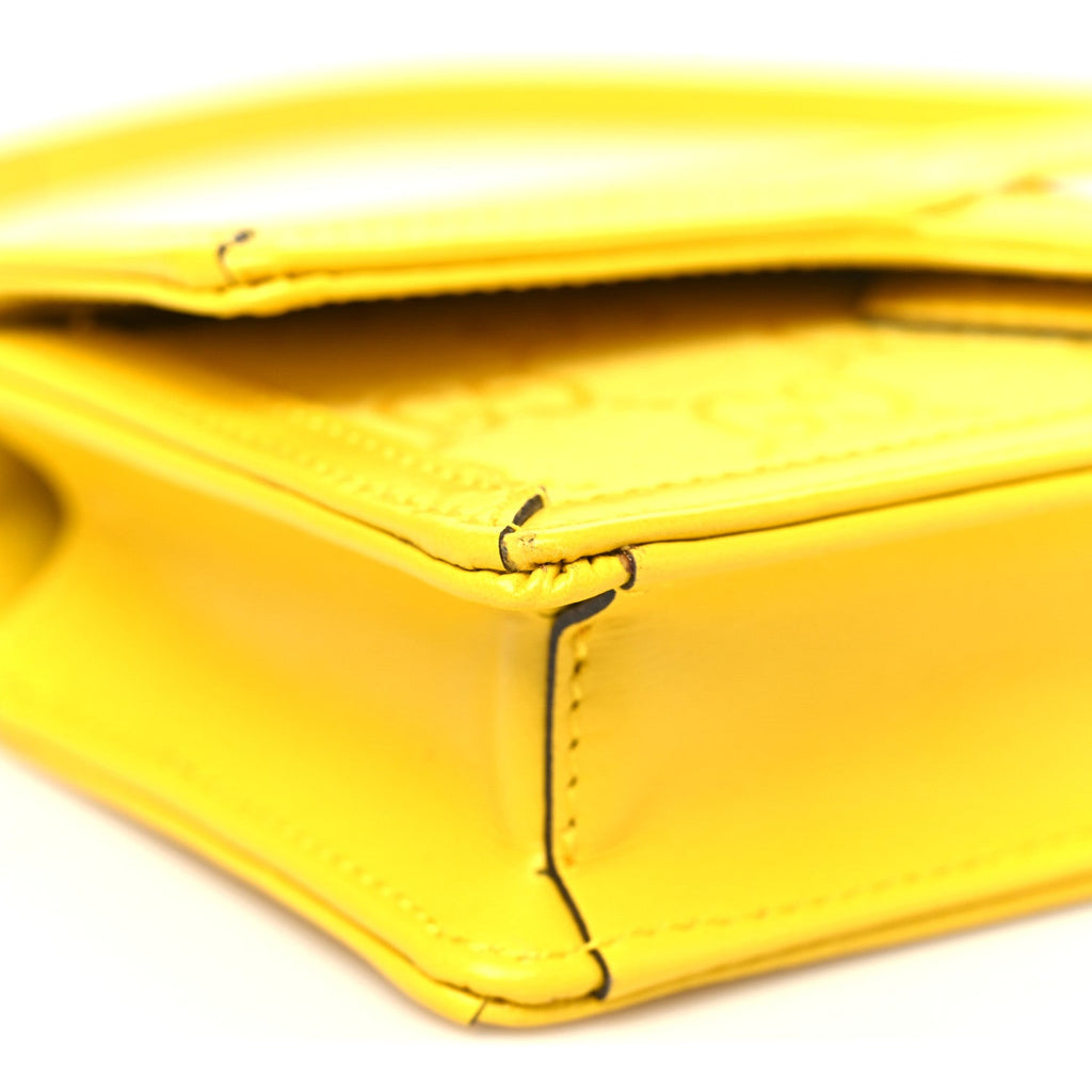 GG Monogram Scratch Lux Calfskin Mini Luce Shoulder Bag Yellow