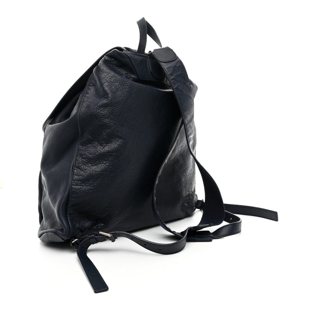 Agneau Giant 12 Silver Hardware S Traveler Backpack Bleu Obscur