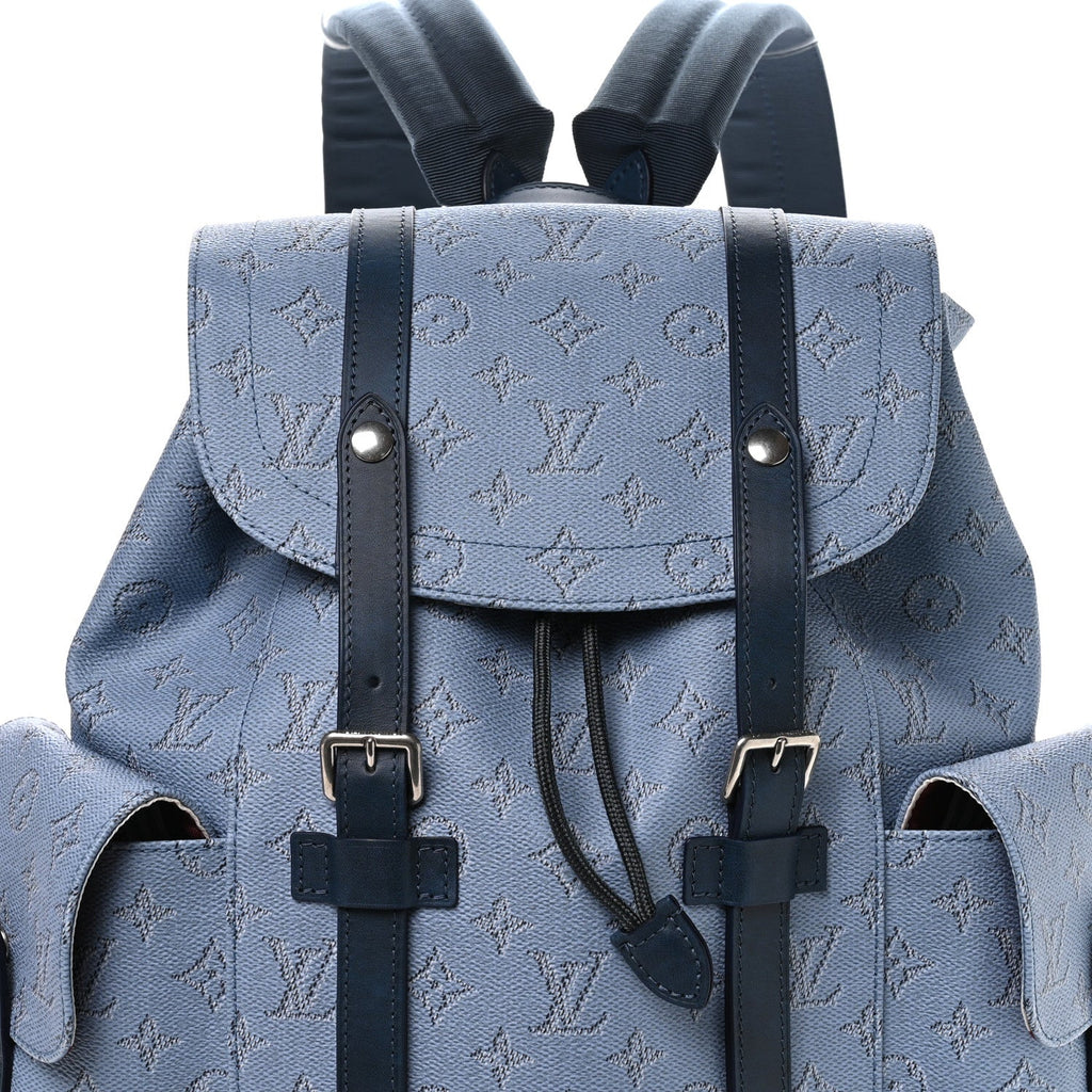 Monogram Heritage Christopher Backpack MM Blue