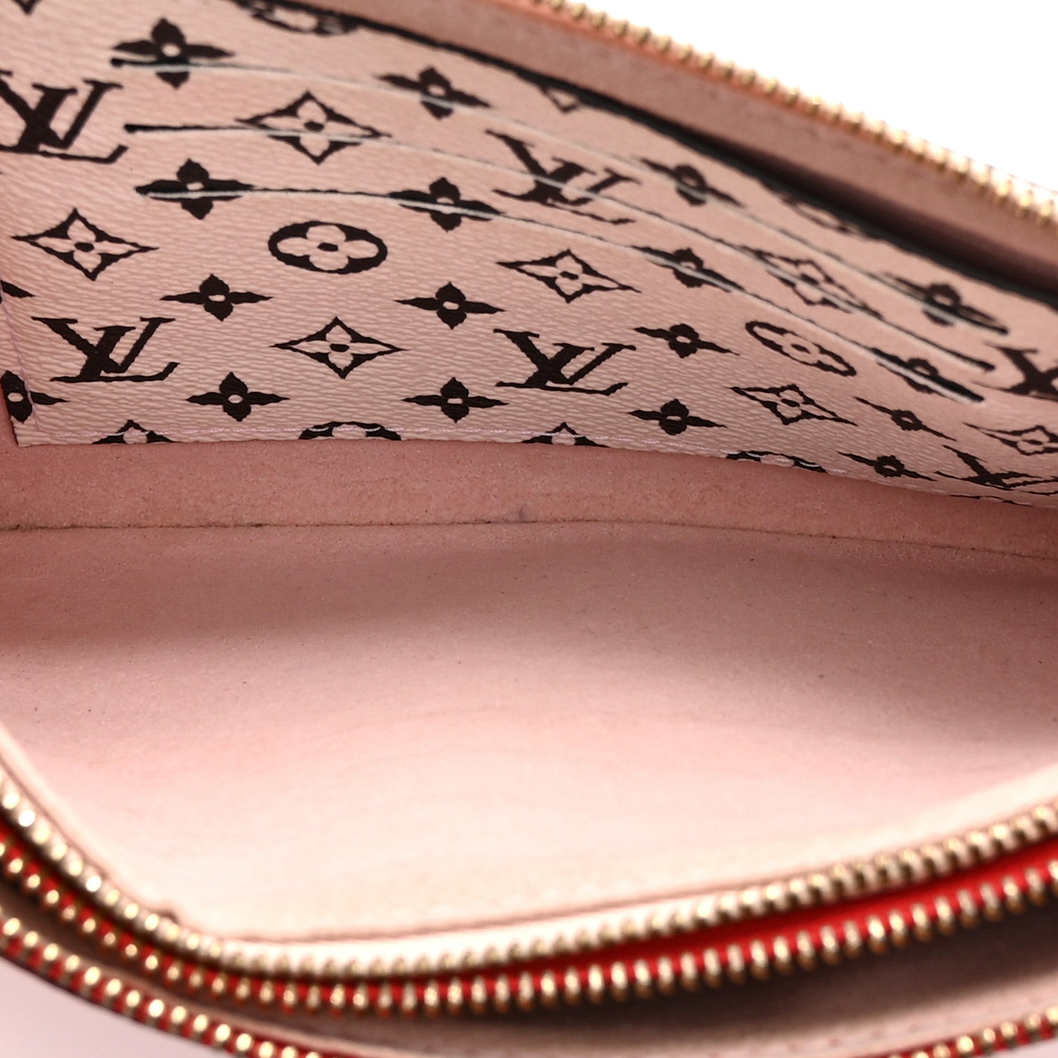 Monogram Giant Double Zip Pochette Rouge