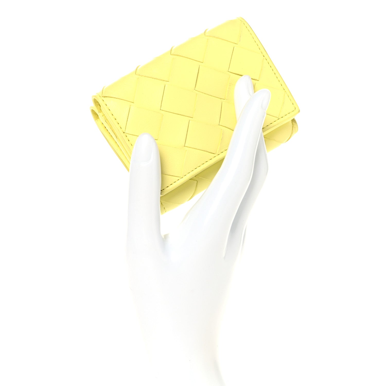 Nappa Intrecciato Trifold Wallet Ice Cream