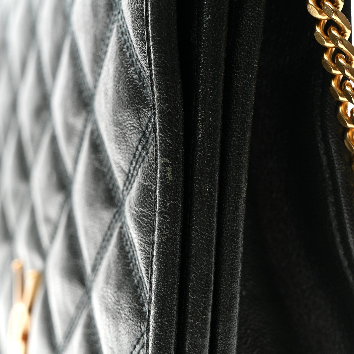 Lambskin Quilted Mini Becky Chain Bag Vert Fonce