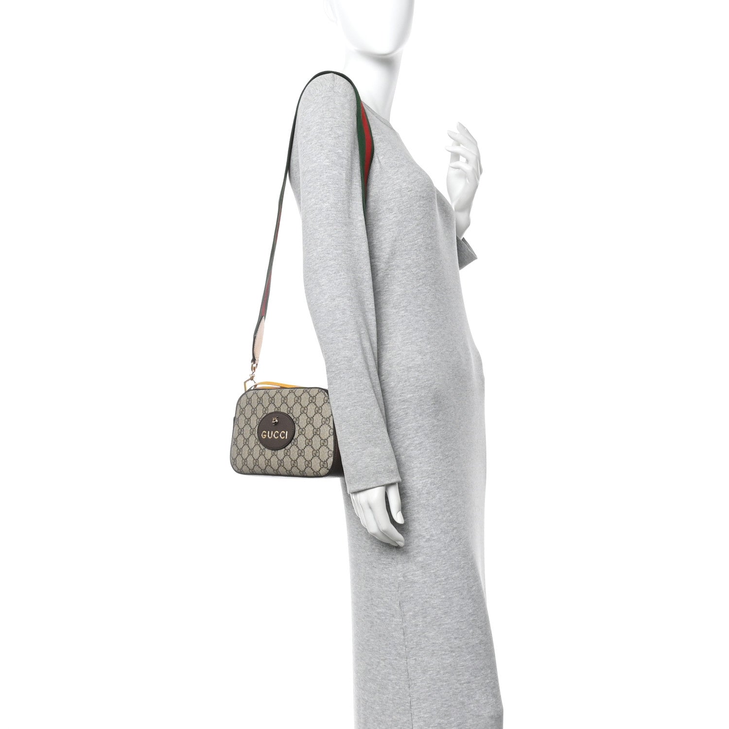 GG Supreme Monogram Web Neo Vintage Shoulder Bag Beige New Acero Crop