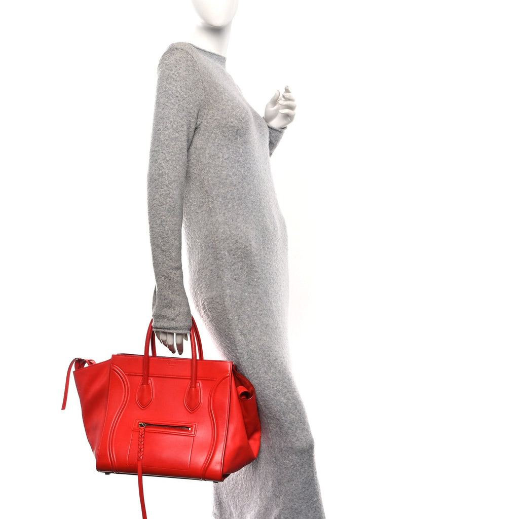 Supple Calfskin Medium Phantom Luggage Vermillion