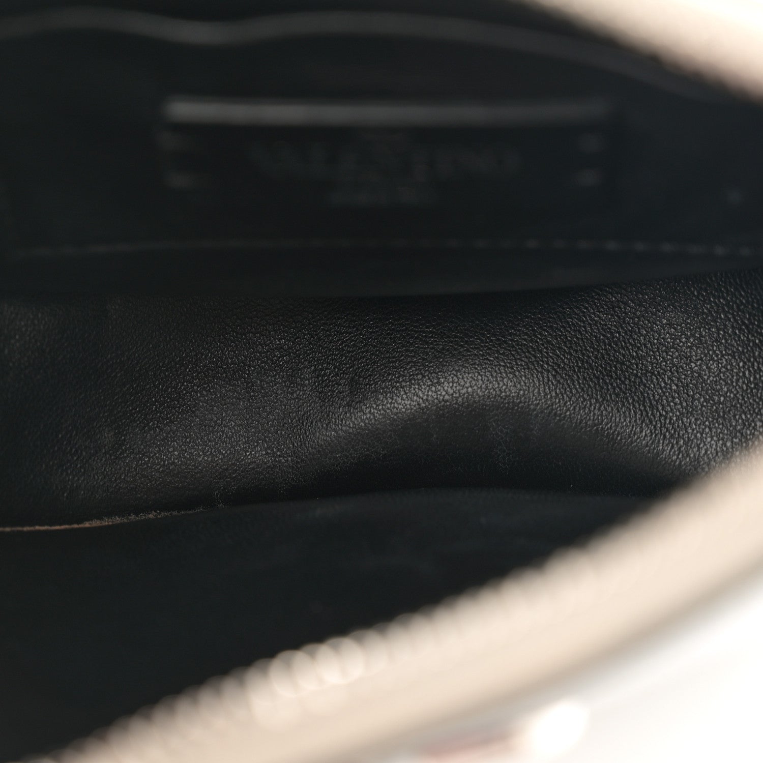 Metallic Grainy Calfskin Mini Vlogo Hobo Bag Silver
