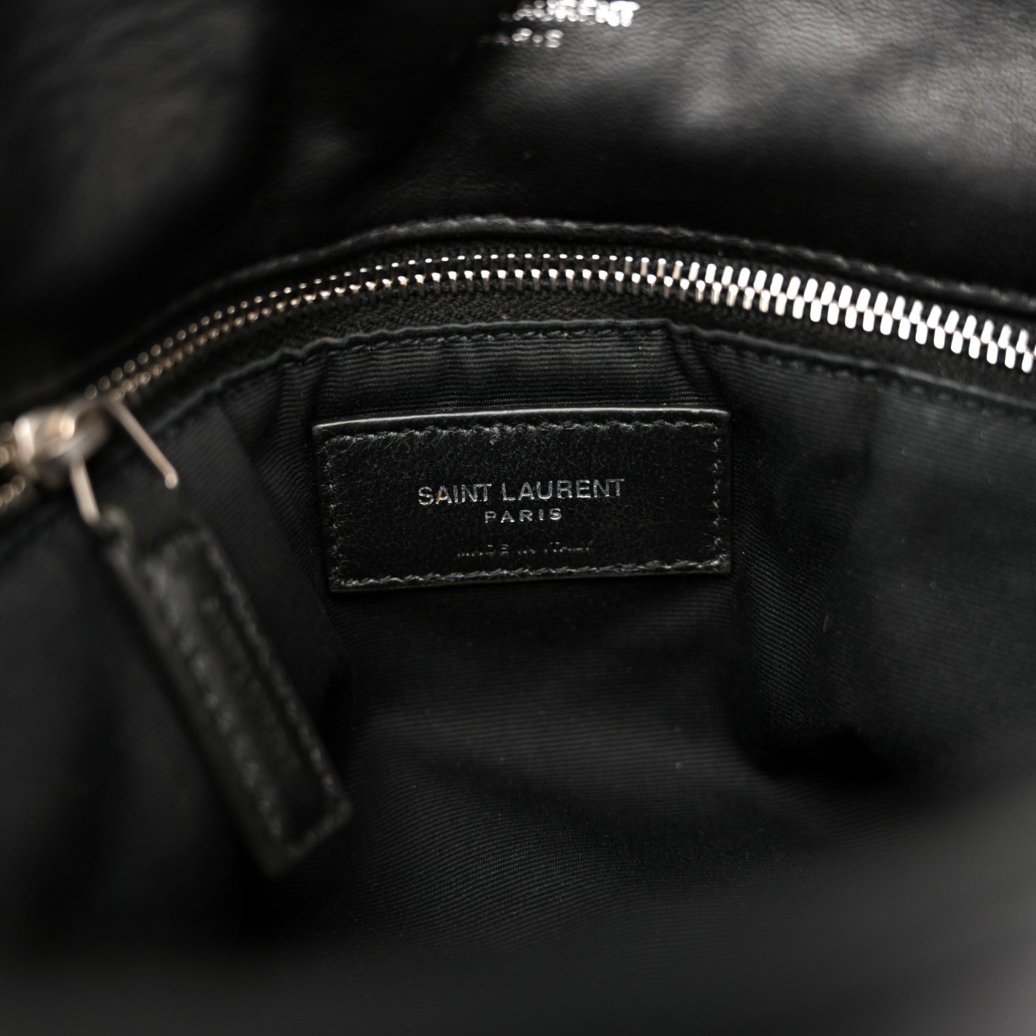 Lambskin Quilted Medium Loulou Puffer Monogram Chain Satchel Black
